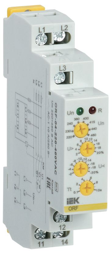 Реле контроля фаз ORF-04 трехфазное 220-460В AC IEK (ORF-04-220-460VAC)
