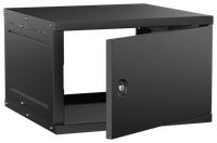 Шкаф настенный 6U 600х600мм металическая дверь черный GENERICA