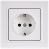 BRITE Розетка 1-местная с заземлением с защитными шторками 16А в сборе РСР14-1-0-БрАБ арктический белый IEK2