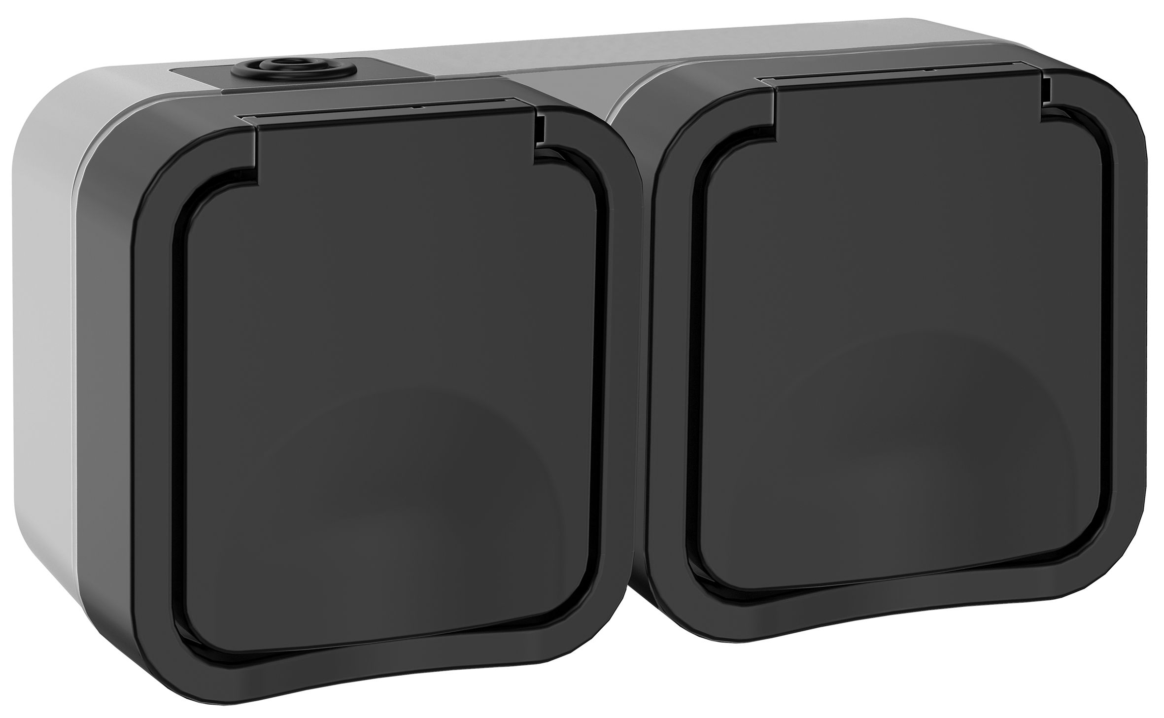TORS Розетка 2-местная горизонтальная 16А IP55 TS122 графит IEK (TS-R26-16-55-G-K53)