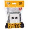 BRITE Розетка компьютерная двойная кат.5E RJ45 РК10-2-БрБ белый IEK1