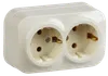 RS22-3-XK Double socket with grounding contact 16Awith opening installation GLORY (cream) IEK0