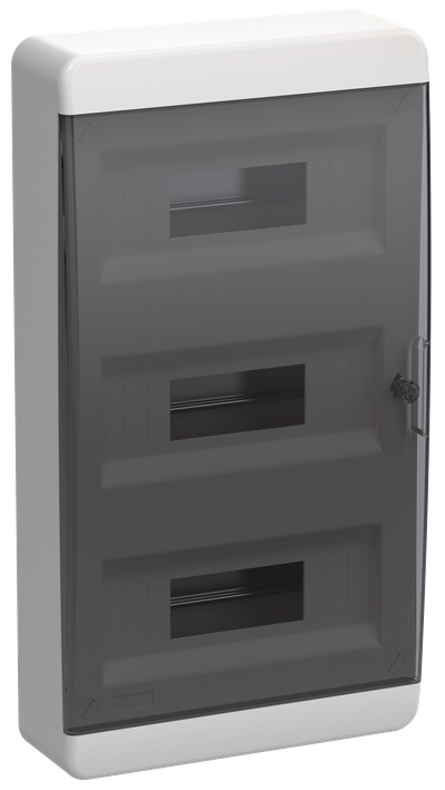 TEKFOR Корпус пластиковый ЩРН-П-36 IP41 черная прозрачная дверь IEK ...