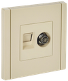 FORTE&PIANO Розетка двойная TV+RJ45 кат.6 FP437 ваниль IEK0