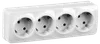 RS24-3-XB Quadruple socket with grounding contact 16A with opening installation GLORY (white) IEK0