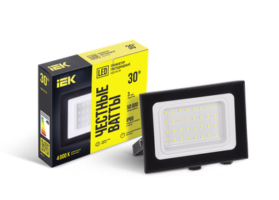 Прожектор СДО 06-30 светодиодный черный IP65 4000 K IEK