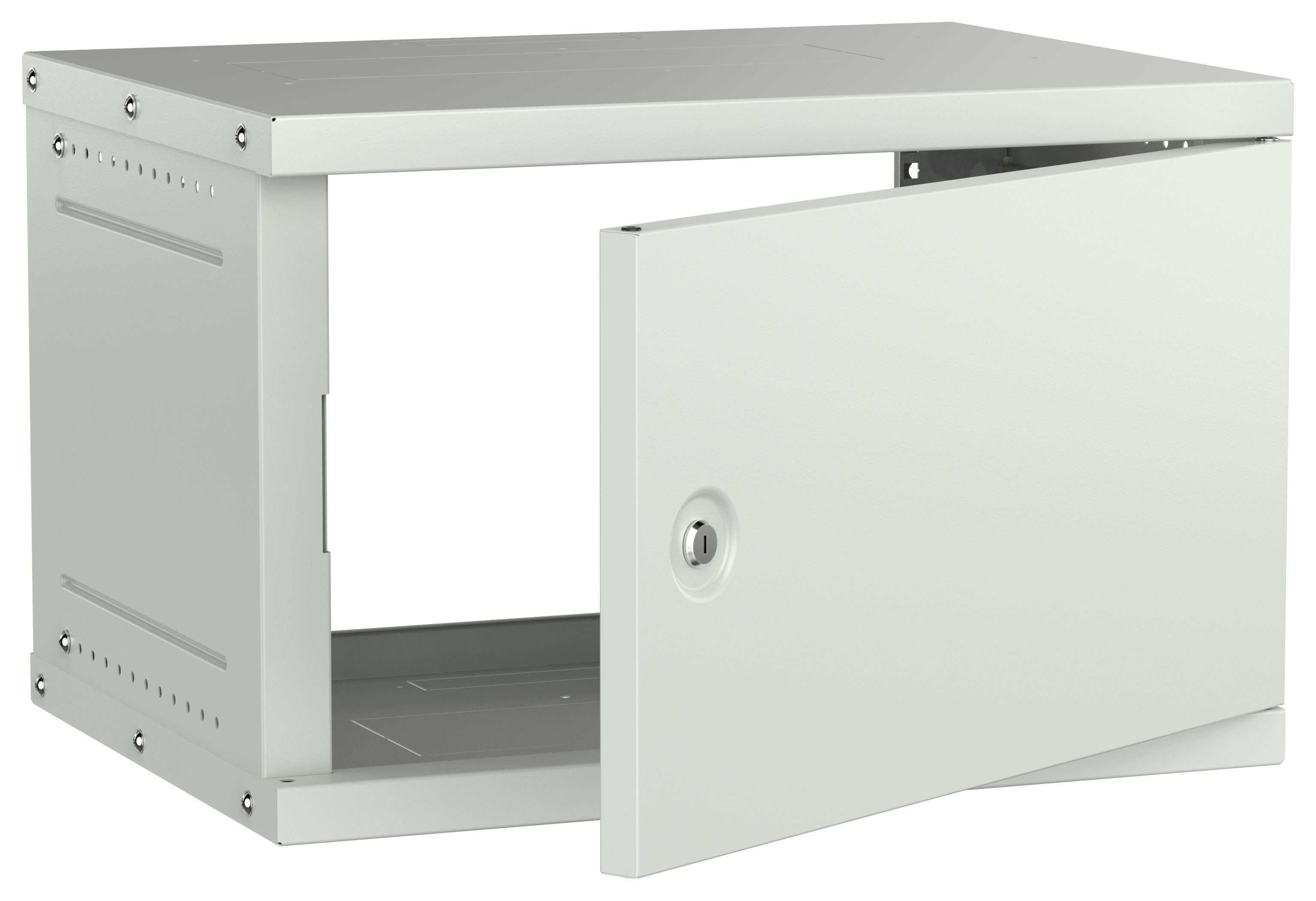 Шкаф настенный 19" 6U 600х450мм металлическая дверь серый GENERICA (LWE3-06U64-MF-G)