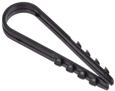 Дюбель-хомут 11х18мм для круглого кабеля нейлон черный (100шт/упак) GENERICA