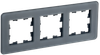 BRITE Рамка 3-местная РУ-3-2-Бр стекло графит RE IEK0