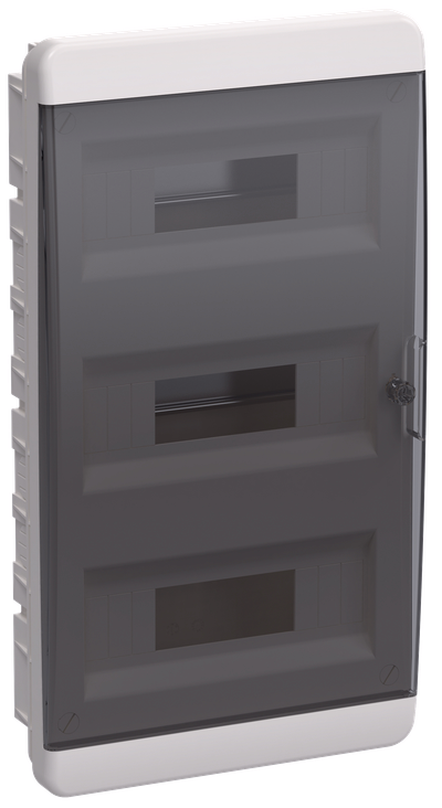 TEKFOR Корпус пластиковый ЩРВ-П-36 IP41 черная прозрачная дверь IEK