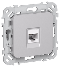 FLITE Розетка компьютерная RJ45 категория 6 UTP РК6-1-0-ФлА алюминий IEK