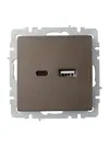 BRITE Розетка USB A+C 18Вт РЮ11-1-БрТБ темная бронза IEK1