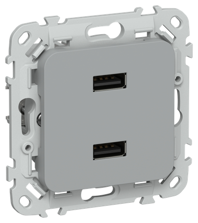 FLITE Розетка USB A+A 3,1А РЮ-2-ФлС серый IEK