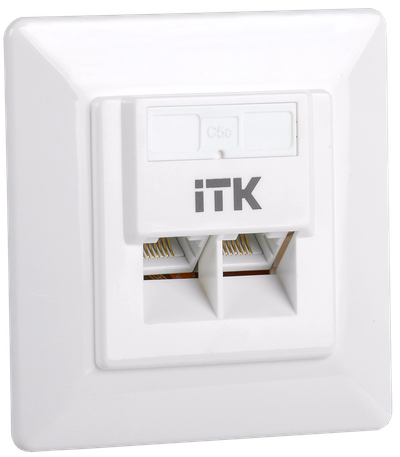 ITK Внутренняя информационная розетка RJ45 кат.5E UTP 2 порта