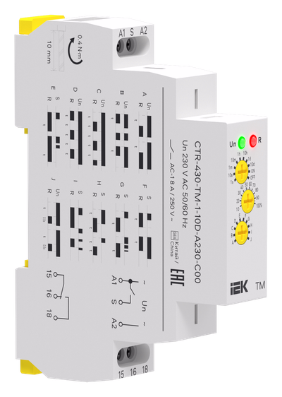 Реле времени многофункциональное TM 1 контакт 230В AC IEK