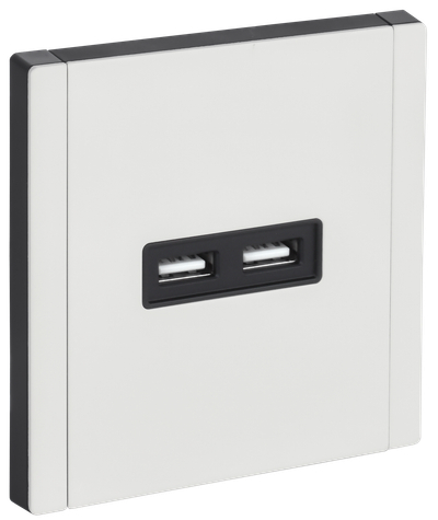 FORTE&PIANO Розетка USB A+A 3,1А FP249M металл белый IEK