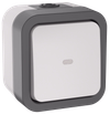TORS Переключатель одноклавишный с индикацией 10А IP55 TS202 серо-белый IEK0
