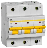 Circuit breaker VA47-100MA without thermal release 3P 6A 10kA D IEK