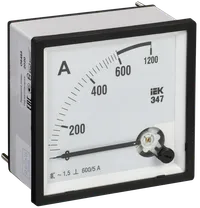 Амперметр аналоговый Э47 600/5А класс точности 1,5 72х72мм IEK
