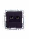 BRITE Розетка компьютерная двойная RJ45 кат.5E РК10-2-БрЧ черный IEK1