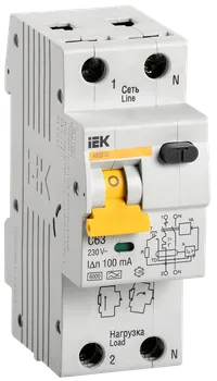 KARAT Автоматический выключатель дифференциального тока АВДТ 32 C63 100мА тип A IEK