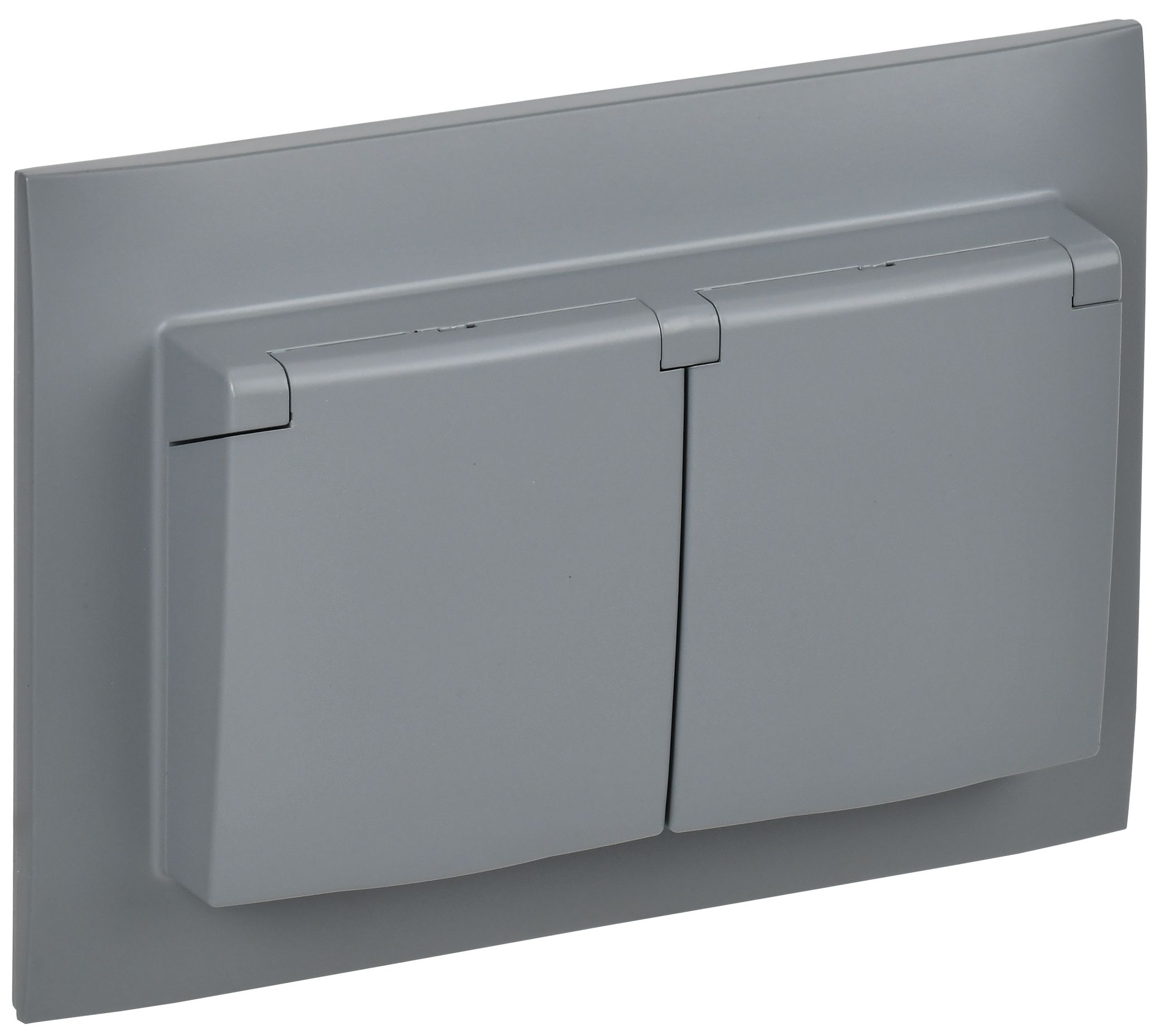 SKANDY Розетка 2-местная и крышкой 16А в сборе IP44 SK-R12Gr серый IEK (SK-R26-16-44-K03-F)