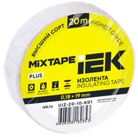 MIXTAPE PLUS Изолента 0,18х19мм белая 20м IEK