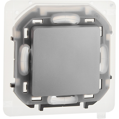 INSPIRIA Переключатель 1-клавишный схема 6 10АХ IP44 безвинтовые зажимы алюминий