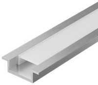Профиль алюминиевый для светодиодной ленты 2207 встраиваемый трапециевидный 2м с комплектом аксессуаров (опал) IEK