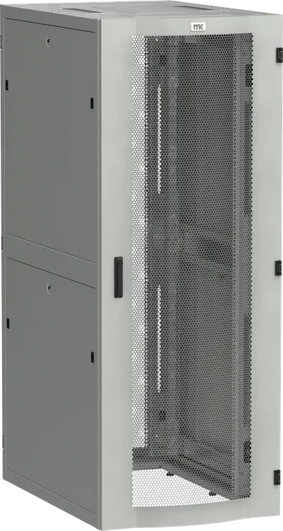 ITK LINEA S Шкаф серверный 19" 48U 750х1200мм передняя дверь двухстворчатая перфорированная задняя дверь перфорированная серый RAL 7035