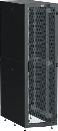 ITK LINEA S Шкаф серверный 19" 24U 600х1000мм передняя дверь двухстворчатая перфорированная задняя дверь перфорированная черный RAL 9005