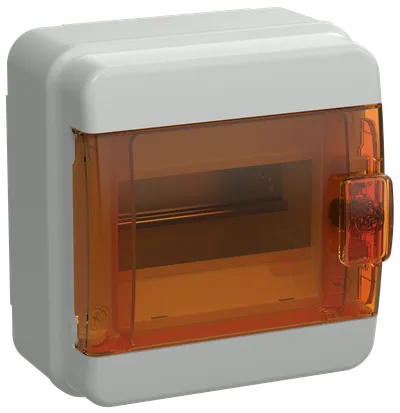 TEKFOR Корпус пластиковый КМПн-6 IP65 оранжевая прозрачная дверь IEK