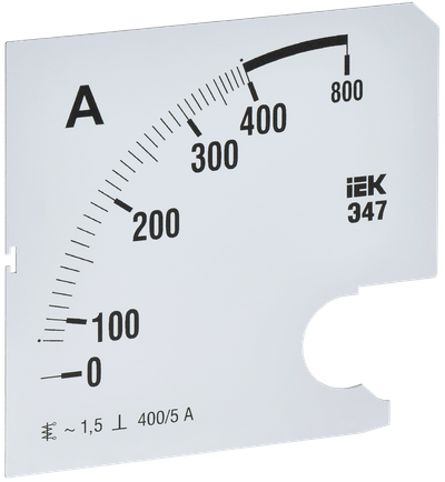 Шкала сменная для амперметра Э47 400/5А класс точности 1,5 96х96мм IEK