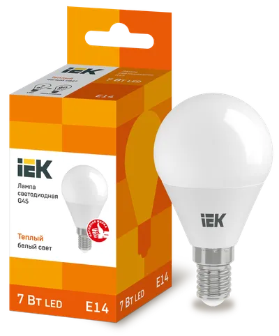 LED lamp G45 ball 7W 230V 3000K E14 IEK is intended for use in lighting devices for external and internal lighting of industrial, commercial and domestic facilities.

Complies with the requirements of the Technical Regulations of the Customs Union TR TS 004/2011, TR TS 020/2011, IEC 62560, Decree of the Government of the Russian Federation of November 10, 2017 No. 1356.