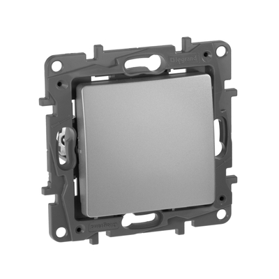 ETIKA Выключатель 1-клавишный схема 1 10АХ безвинтовые зажимы алюминий