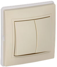 KVARTA Выключатель 2-клавишный 10А ВС10-2-0-ККм-44 кремовый GENERICA