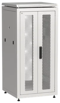ITK LINEA N Шкаф сетевой 19" 24U 600х600мм двери передняя двустворчатая перфорированная задняя перфорированная серый