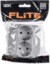 FLITE Розетка 2-местная с заземлением без защитных шторок безвинтовое крепление 16А РС12-1-А-ФлА алюминий IEK1