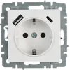 BRITE Socket 1gang grounded with protective shutters 16A with USB A+C 18W RUSh11-1-BrB white IEK2