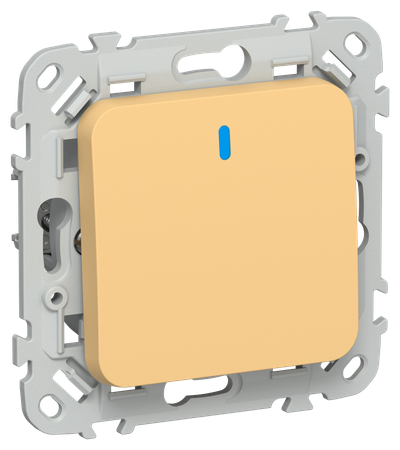 FLITE Выключатель 1-клавишный с индикацией 10А ВС11-1-1-ФлЗ золотарник IEK