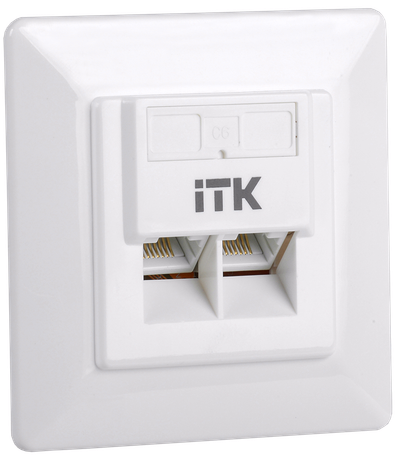 ITK Внутренняя информационная розетка RJ45 кат.6 UTP 2 порта