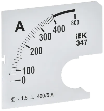 Шкала сменная для амперметра Э47 400/5А класс точности 1,5 72х72мм IEK