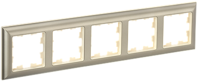 BRITE Рамка 5-местная РУ-5-Бр бежевый/шампань IEK