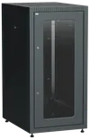 ITK LINEA E Шкаф напольный сетевой 19" 24U 600х800мм стеклянная передняя дверь задняя металлическая черный0