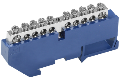 Шина N "ноль" на DIN-изоляторе с никелевым покрытием ШНИ-6х9-10-Д-С IEK