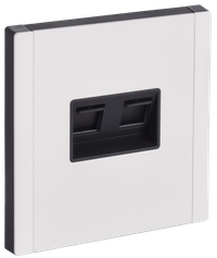 FORTE&PIANO Розетка компьютерная двойная RJ45 кат.6 FP234M металл белый IEK