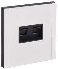 FORTE&PIANO Розетка компьютерная двойная RJ45 кат.5E FP233M металл белый IEK