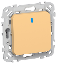 FLITE Выключатель 1-клавишный проходной с индикацией 10А ВС61-1-1-ФлЗ золотарник IEK