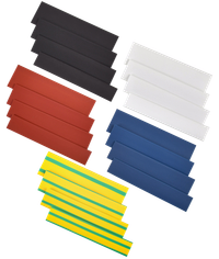 TTU set 8/4, 10/5, 12/6, 14/7 yellow-green, blue, red, black, white 20x8 cm/pack. IEK