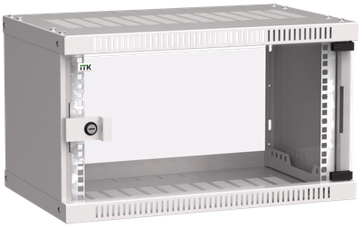 ITK Шкаф настенный LINEA WE 6U 550х350мм дверь стекло серый